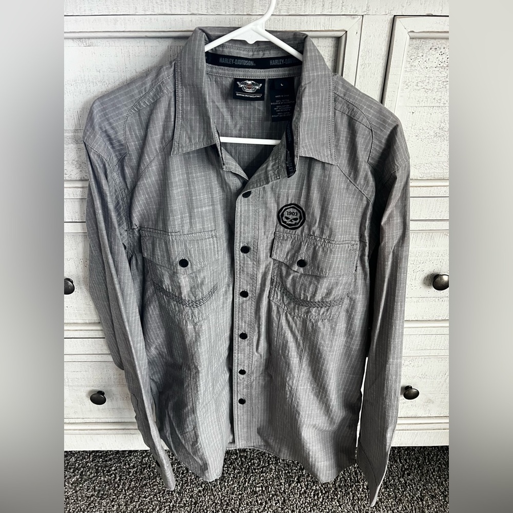 Harley-Davidson Charcoal Button-Down Shirt